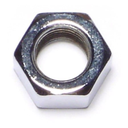 Midwest Fastener Hex Nut, 3/8"-24, Steel, Grade 5, Chrome Plated, 10 PK 74292